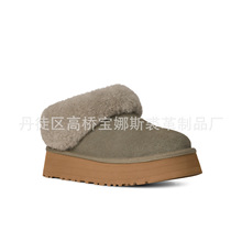 厚底雪地靴女款鞋子秋冬季保暖加绒塔兹勒雪地棉鞋毛毛鞋半拖鞋