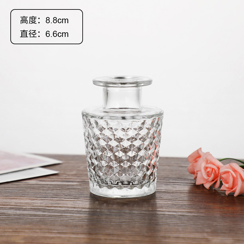Jarrón de vidrio de aromaterapia simple decoración de alto grado estilo ins rosa de alto aspecto creativo retro pequeño jarrón al por mayor