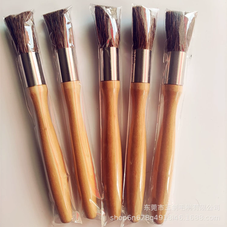 Чистящая щетка для порошка кофе из конского волоса, кофейная щетка из оливкового дерева, кофейная щетка из грецкого ореха