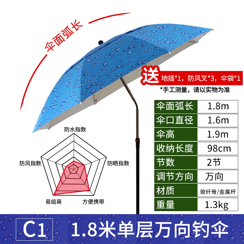 戴威营钓鱼伞大钓伞三折叠雨伞万向防晒防暴雨遮阳新款户外垂钓伞|undefined