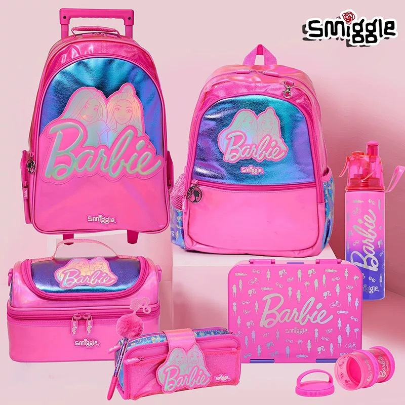 Australia smiggle estudiante de primaria y secundaria Barbie princesa niña reducción de carga mochila trolley mochila escolar lonchera bolsa de lápices taza