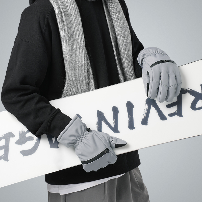 Gants de ski d'hiver unisexes professionnels à cinq doigts pour écran tactile, imperméables, coupe-vent, gants chauds d'équitation en plein air pour hommes et femmes_voghion.com