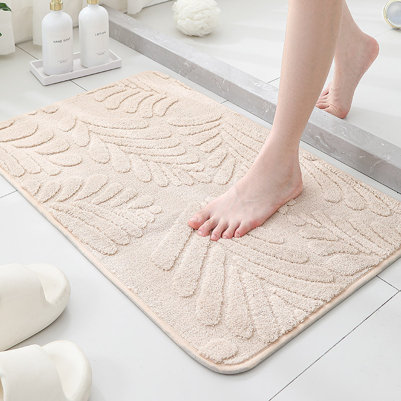 Nuevo Jacquard baño de peluche absorción de agua esterilla de suelo de color sólido antideslizante esterilla de baño baño puerta de ducha esterilla transfronteriza