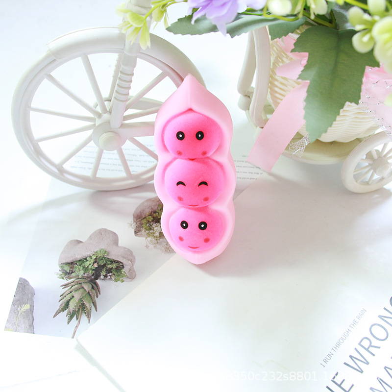 Cute guisante pellizco pellizco juguete de ventilación juguete descompresión caras animadas sonrientes guisante muñeca artefacto de descompresión
