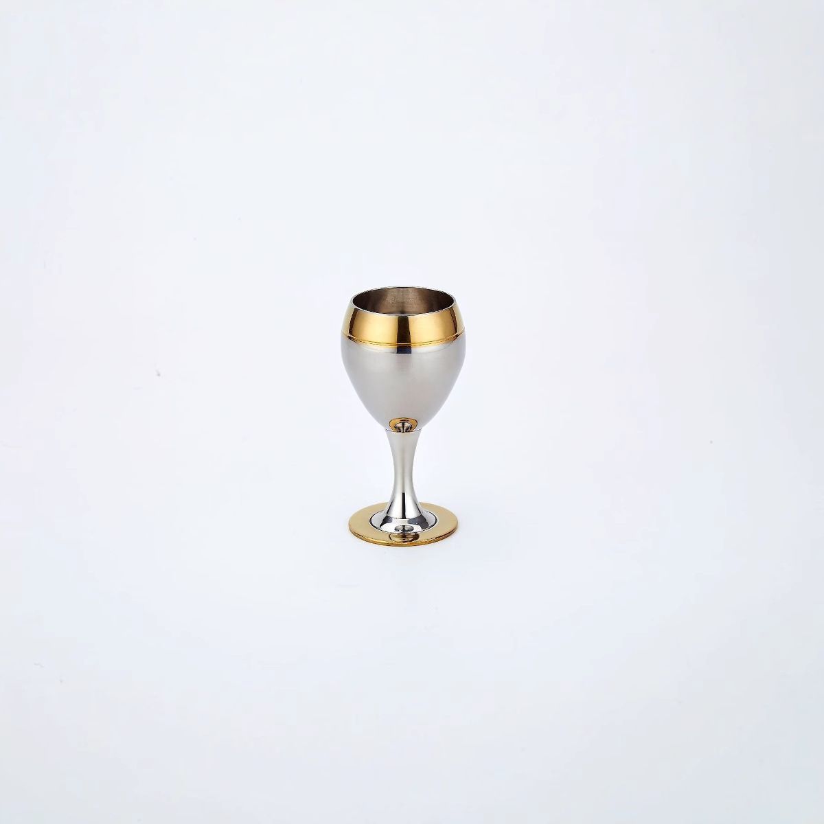 (로고가 없는 흰색 상자) 304 스테인레스 스틸 골드 림 스피릿 글라스 60ml