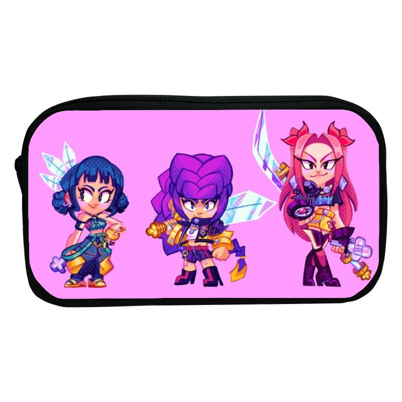 新品印花猎魔女团K-POP笔袋卡通文具袋Huntrix Kpop小学生收纳包|undefined