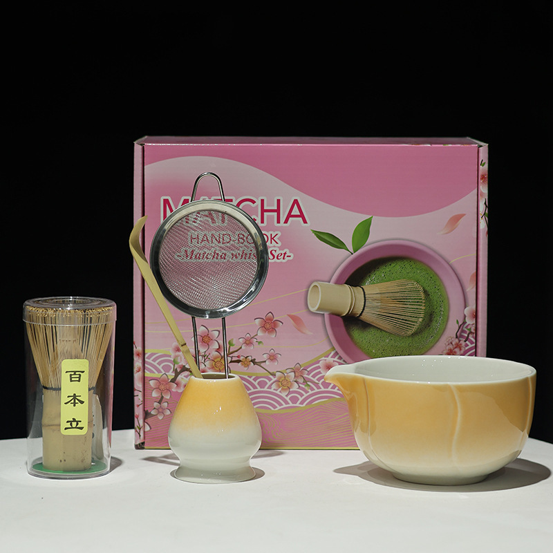 MATCHA跨境专供多款新品陶瓷5件套抹茶碗带嘴宋代点茶茶筅工具套|undefined