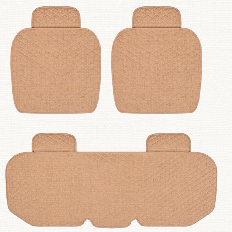 越境車用シートクッション 越境汎用麻製ノンスリップ一体型+後部座席背もたれなし3点セット ドロップシッピング対応|undefined