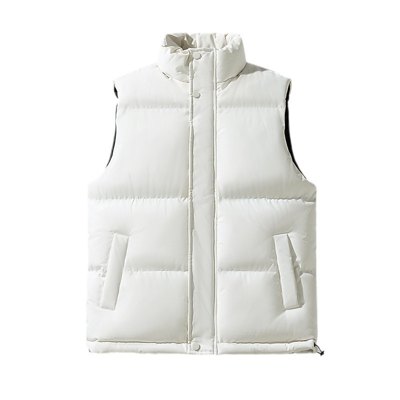 Chaleco de algodón grueso para hombre – Cuello alto, ideal para el invierno, negro/blanco/azul real, tallas M-8XL_voghion.com