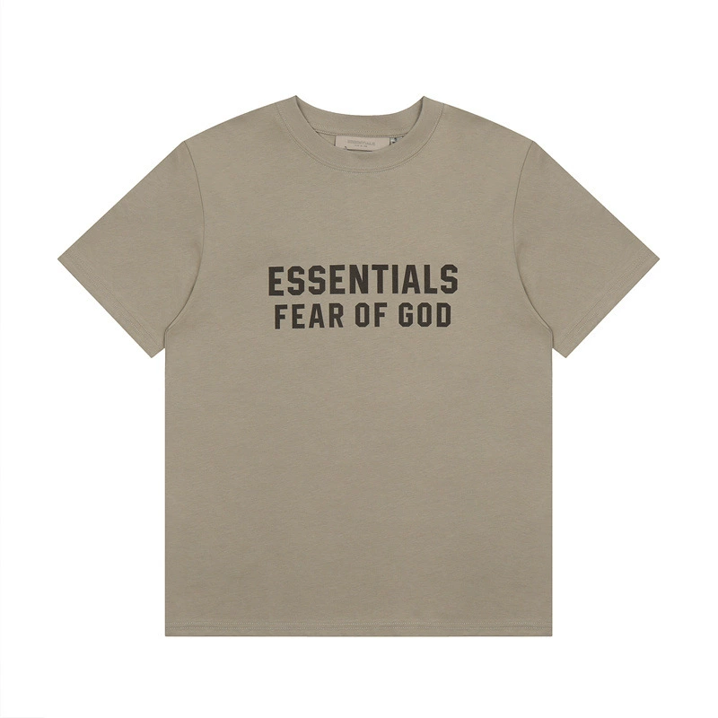 Новая FOG двухпроводная ESSENTIALS американская пара свободная повседневная стерео флокированный принт футболка с короткими рукавами мужской прилив