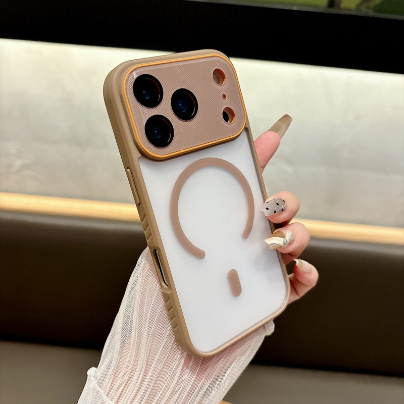 适用iPhone17PROC口磁吸手机壳苹果14大视窗天眼防滑边框防摔PC壳|undefined