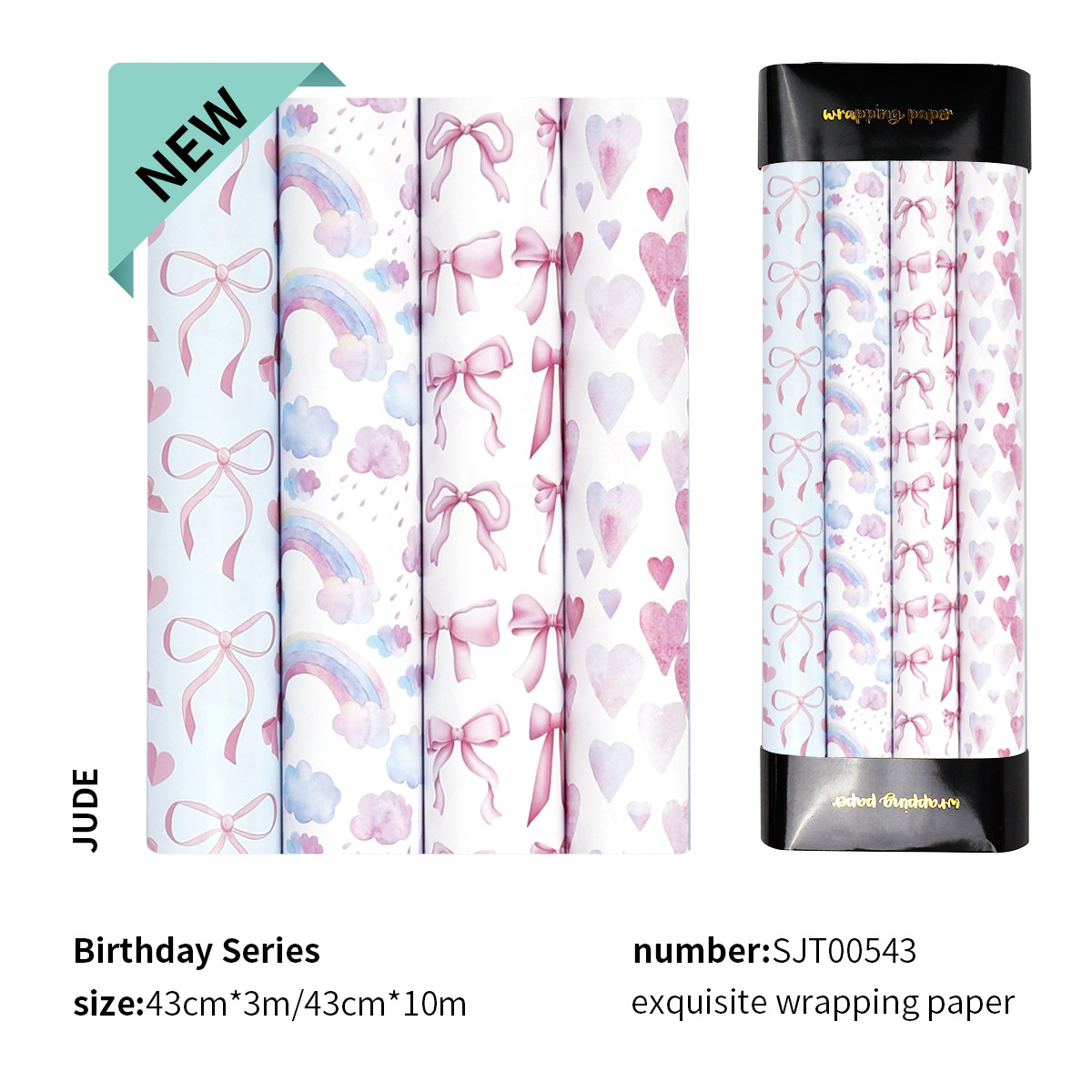 Transfronterizos exclusivos para papel de regalo de arco rosa creativo de dibujos animados juguetes de papel de regalo de cumpleaños de gran tamaño