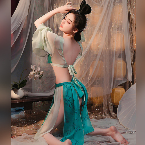 Tang suit long-sleeved sexy underwear  new ancient style Hanfu uniform temptation flirting hot passion in bed 5354