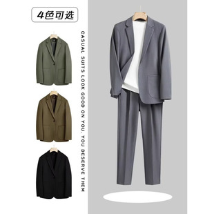 Spring and Autumn High-end New Loose Small Suit Fashionable Light Mature Suit suit Men's Casual Handsome Groom Best Man Jacket