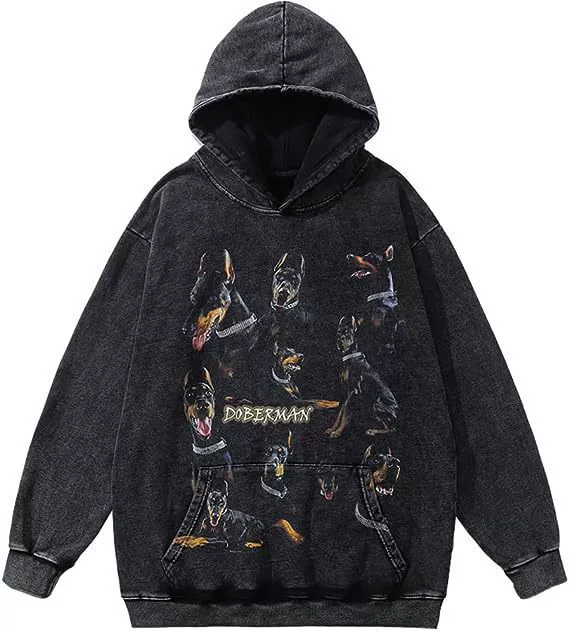 Demi-season Hoody, Retro Hip‑Hop Sweatshirt, Relaxed Fit, Sizes S–XXL