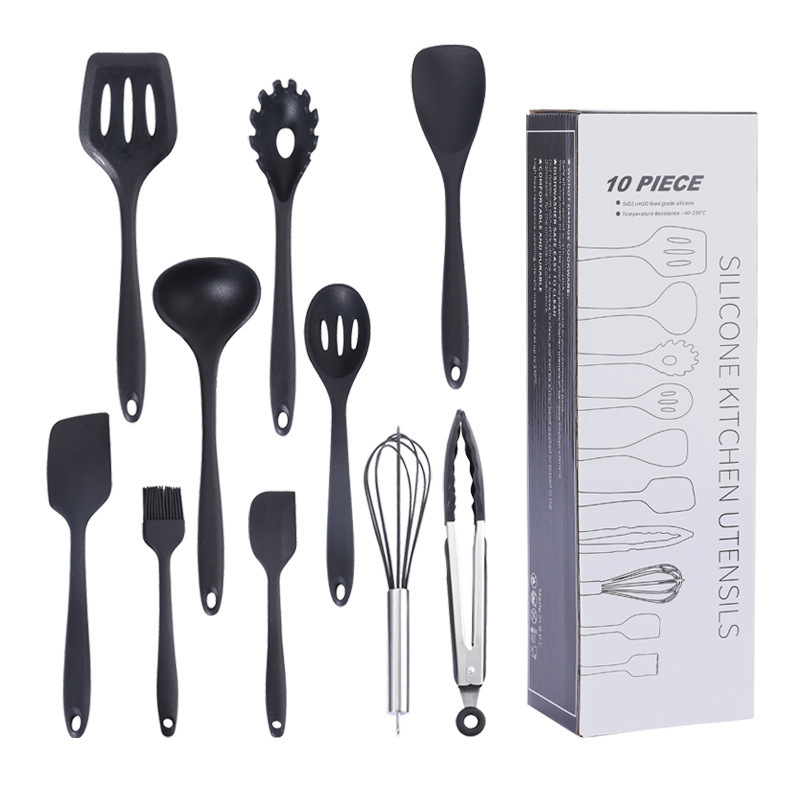 Kit de cocina de silicona panela antiadherente especial de cocina de silicona abrazadera de alimentos raspador cepillo de cocina para hornear 10 piezas