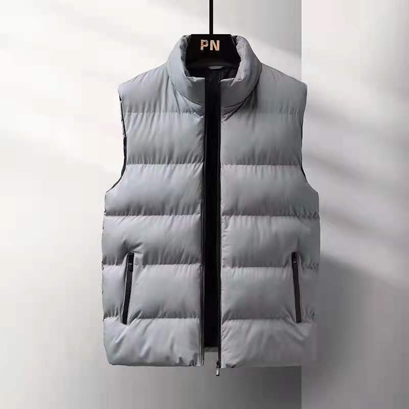 Chaleco de algodón de pluma para hombres de invierno estilo coreano tendencia delgada guapo ocio chaqueta de hombre grande caliente