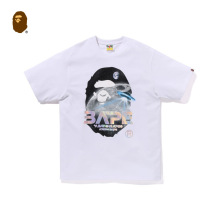 BAPE男装秋冬月球景象猿人头飞碟镭射字母印花短袖T恤11000SL