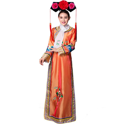 Qing dynasty monarch princess queen cosplay gown huanzhu cross-dressing manchu flag of princess costumes plus size studio qing ancient costume