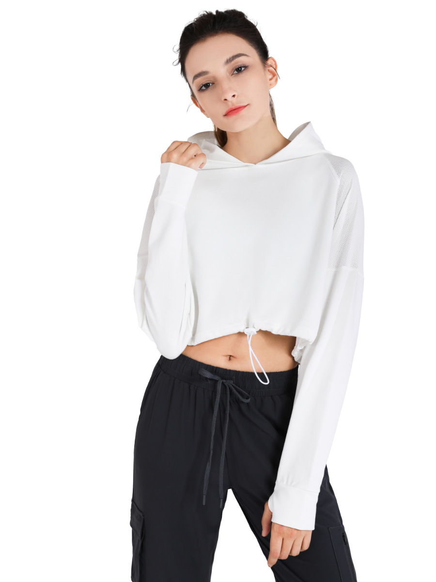 Transfronterizo europeo y americano con capucha deportes blusa suelta ropa de entrenamiento primavera y otoño suéter de manga larga yoga superior al por mayor