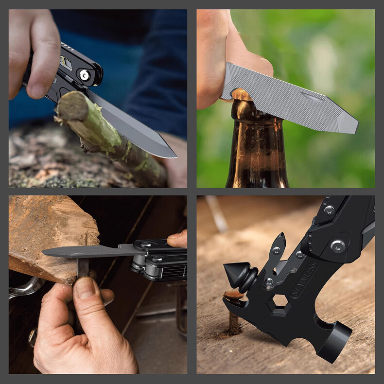 Aolacow Multifunctional Car Safety Hammer Combination Pliers Life-Saving Hammer Vehicle Emergency Camping Window-Breaking Hammer Foldable