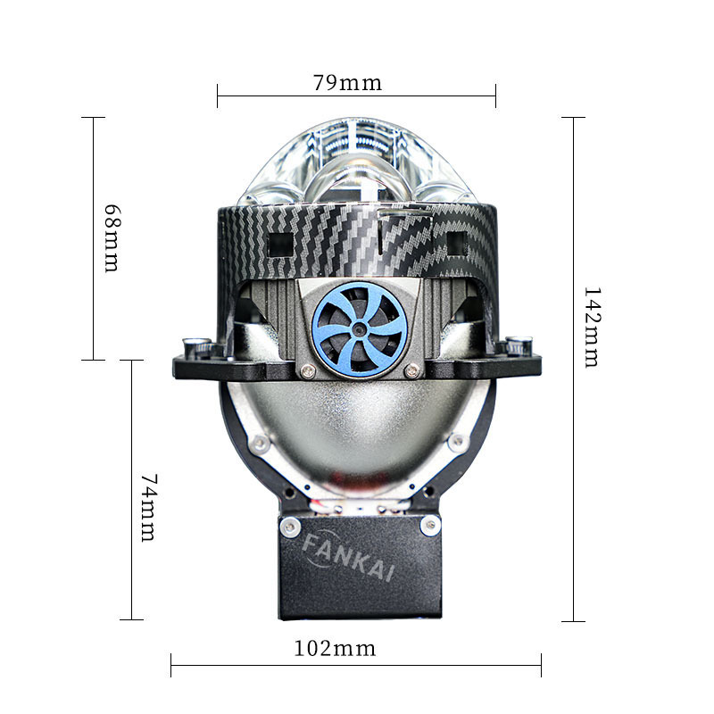 P3 dientes de cobre doble ventilador tres lentes láser directas 3 pulgadas adaptadas delanteras LED de alta potencia lente de doble luz