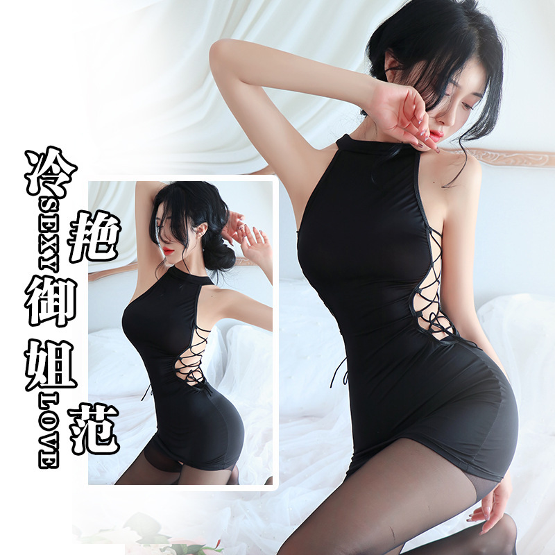 Long Night Sexy Lingerie Sexy Pajamas Pure Desire Uniform Temptation Passion Hip Skirt Secretary Nightclub Outfit 1920