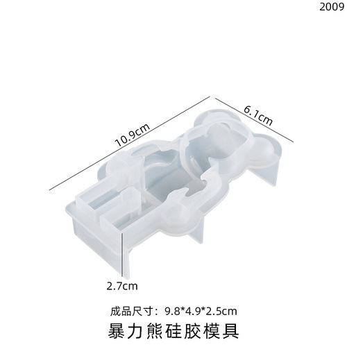 Poppy diy crystal glue aromatherapy plaster candle grinding tool cute violent bear semi-three-dimensional silicone mold