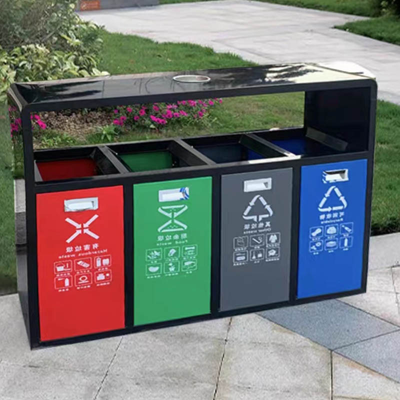 户外三四多分类垃圾桶干湿公共果皮桶公园物业街道景区环卫垃圾箱