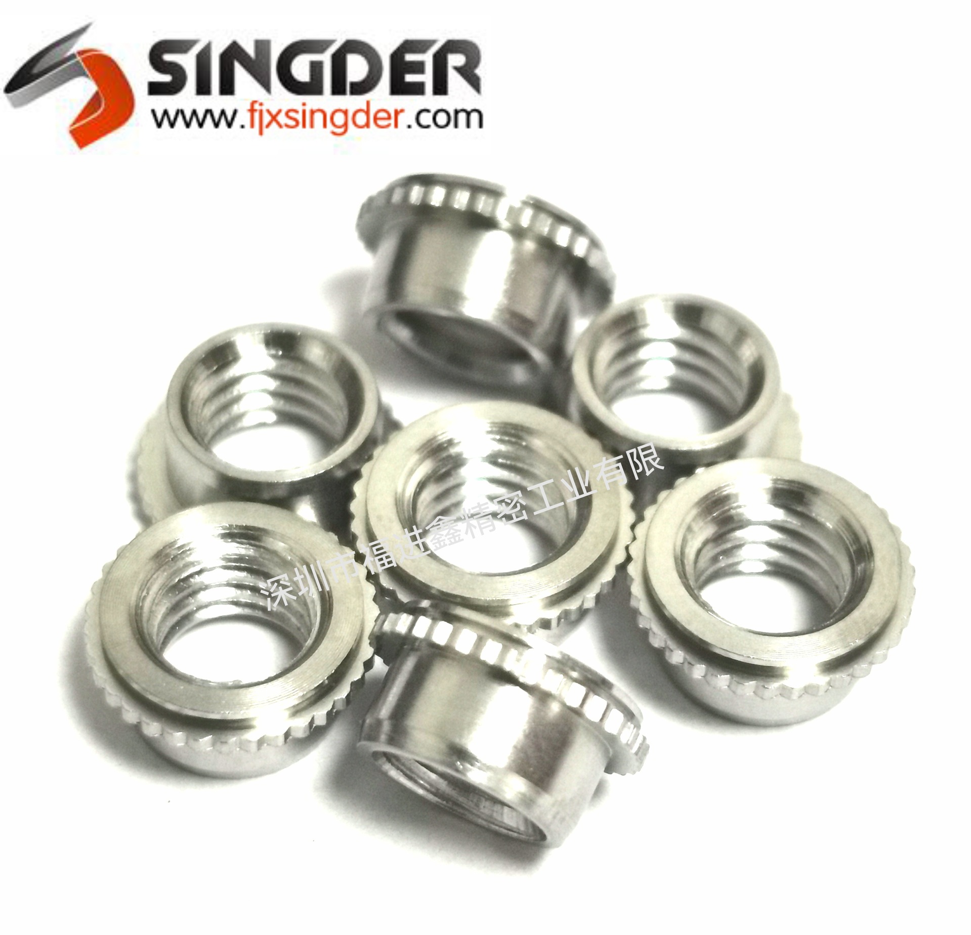 自锁压铆螺母FE-M3/M4/632/832 FEO/FEOX-440/632夹扁自锁紧螺母