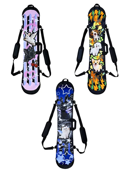 Bear Fun Wild Single Board Blade Dumpling Skin Double Shoulder Ski Bag Backpack Protective Cover Waterproof Wear-Resistant for Cats, Dogs, and Rabbits