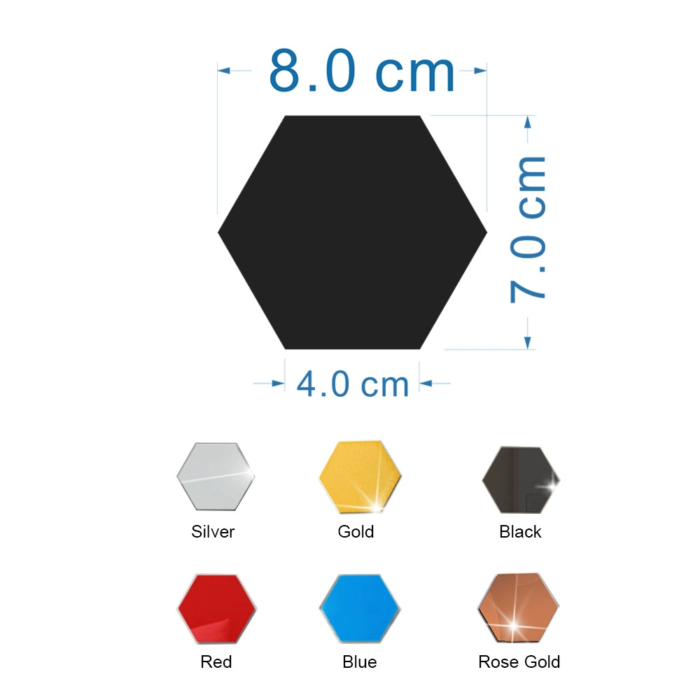 Acrylic 3D Self-Adhesive Wall Mirror, Waterproof, 12-Piece Set, Multiple Sizes
