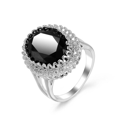 J 30716 Oval Zircon Party Ring 珍珠几何戒指