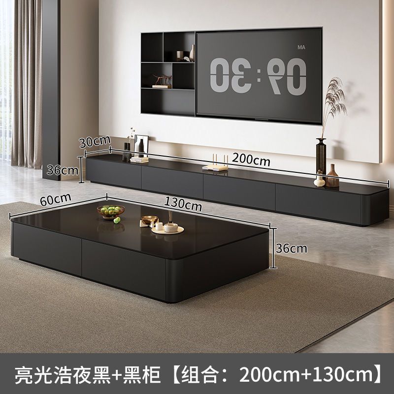 フロアテレビキャビネットリビングルームホーム2024新しい小さなアパートライト高級コーヒーテーブルテレビキャビネットの組み合わせ|undefined