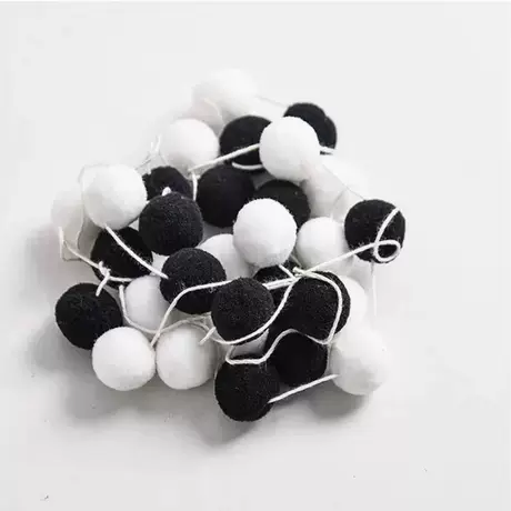 Fur Ball string: black and white