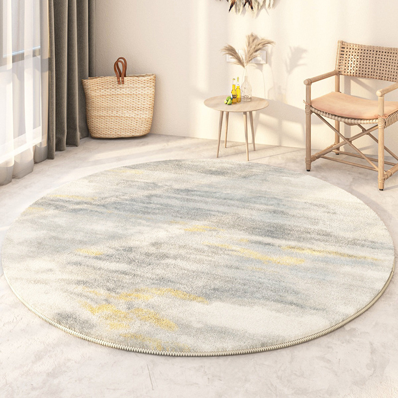 Hogar moderno simple ronda sala de estar dormitorio alfombra engrosada sofá Mesa café manta rayas Bahía ventana piso estera