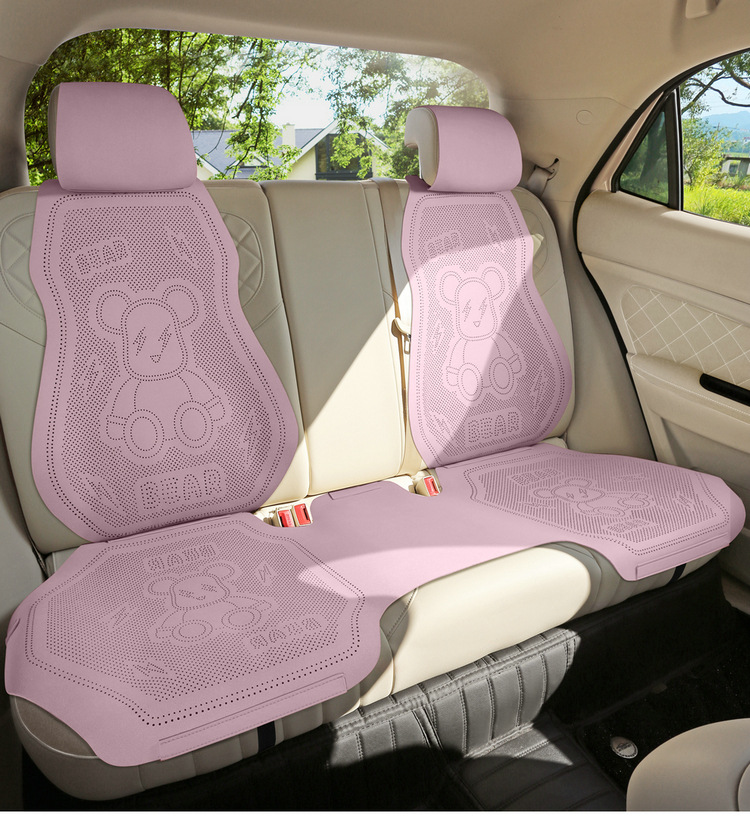 New Cartoon Lightning Bear Fur Half Pack Saddle Cushion Car Cushion Four Seasons Universal Thin Perforated Air Mat
