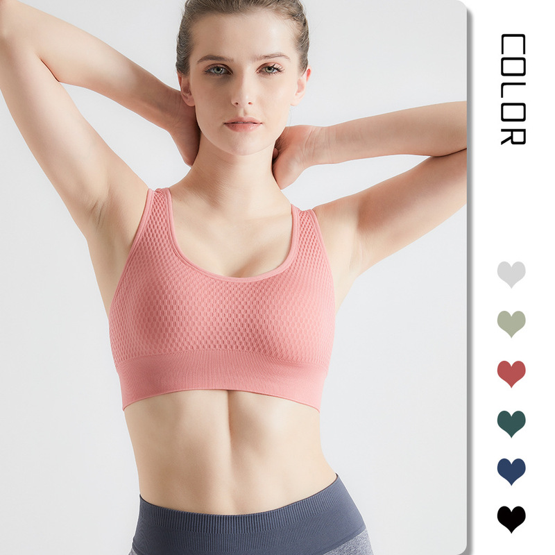 Women's Summer Sports Bra for Outdoor Wear, Yoga, Fitness, Running, Shock-Proof, Push-Up, Beautiful Back, Quick-Drying, Seamless Honeycomb Breathable Bra