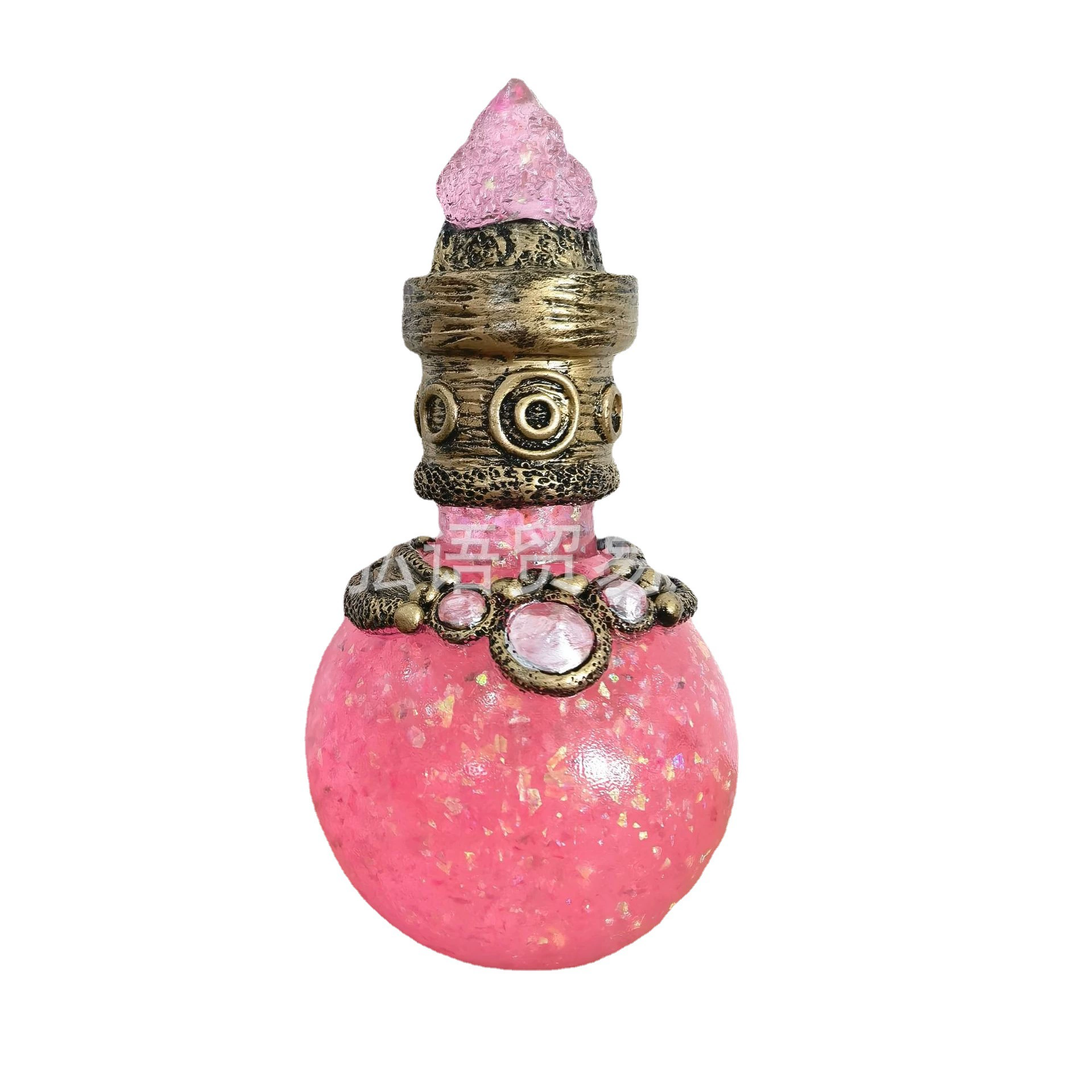 Decorative Moon Bottle, Resin mermaid-halo ornament for indoor desktop, 14.5×8 cm, 300 g