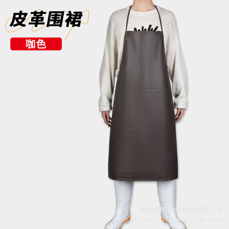 ケータリング用防水・耐油ソフトレザーエプロン、女性用食堂キッチン白作業服、男性用シェフ食品工場エプロン|undefined