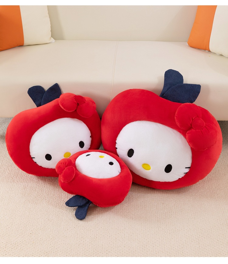 Tiktok-Style Kt Cat Pillow Cartoon Cute Classic Hello Kitty Plush Toy Apple Pillow Doll Gift