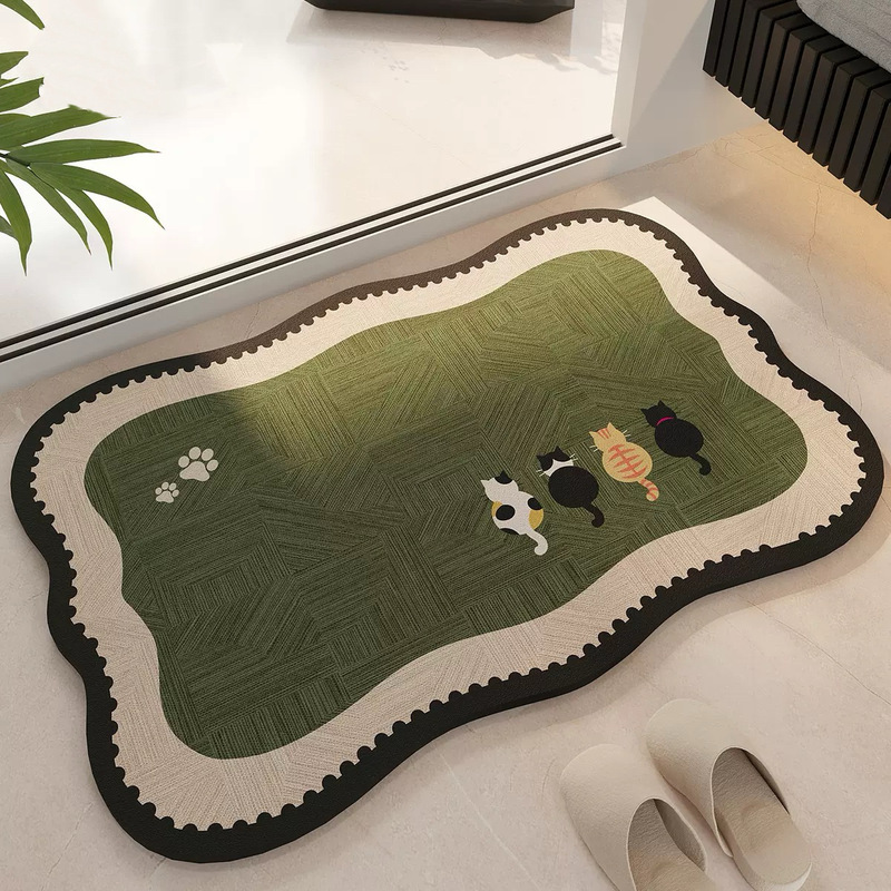 Cartoon cute modern diatomite floor mat, water-absorbent and quick-drying, suitable for entrance doors, home use, dirt-resistant and non-slip bathroom mat Cartoon cute modern diatomite floor mat, water-absorbent and quick-drying, suitable for entrance doors, home use, dirt-resistant and non-slip bathroom mat