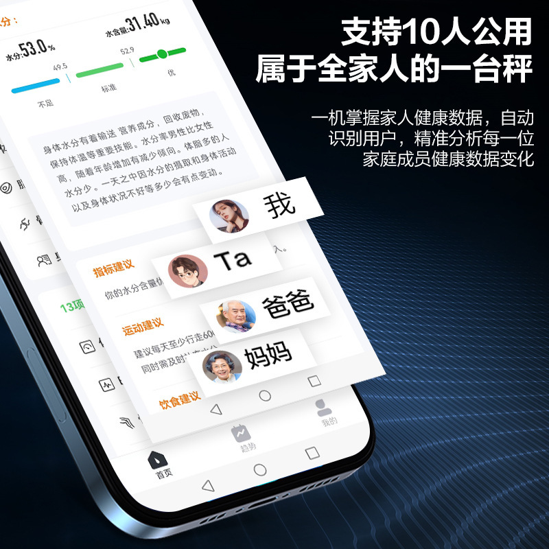LT知能家庭用体脂秤大画面bluetooth人体電子秤高精度体重秤現物卸売り代発|undefined