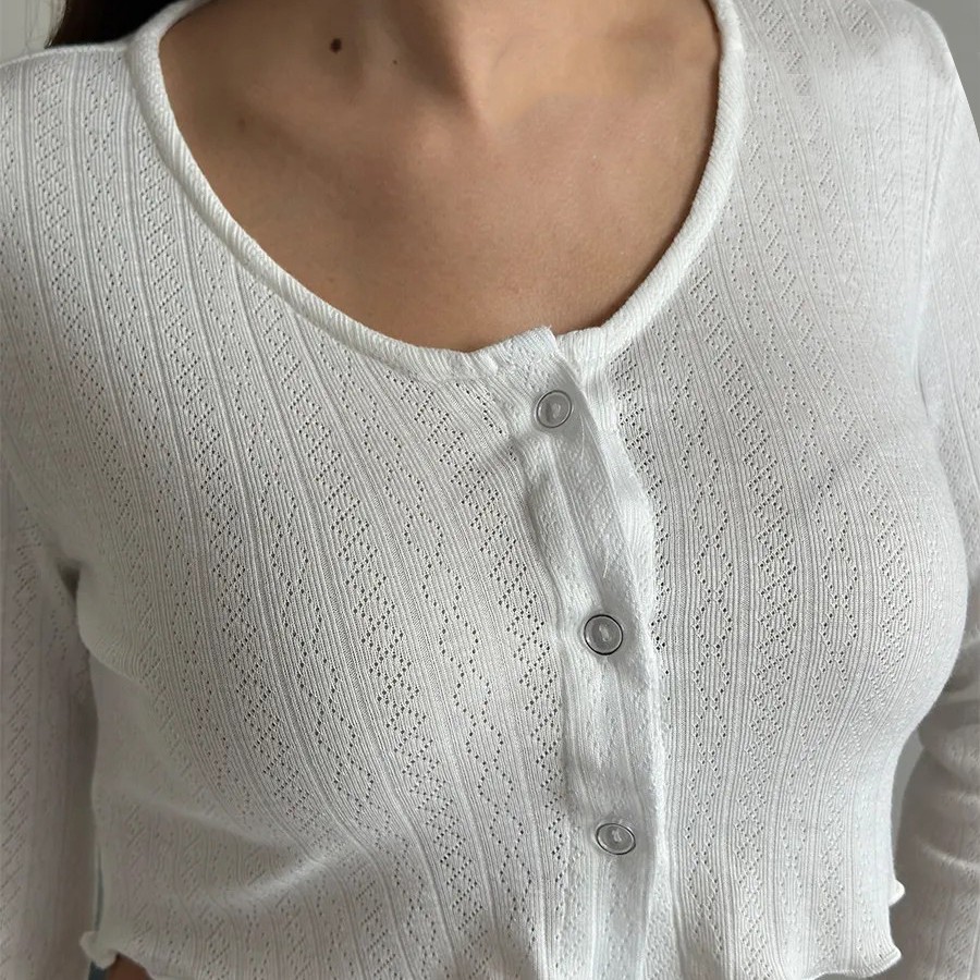 Rusia transfronteriza WISH pijamas europeos y americanos diseño de punto con cardigan de algodón pantalones cortos de manga larga traje ropa a domicilio mujer