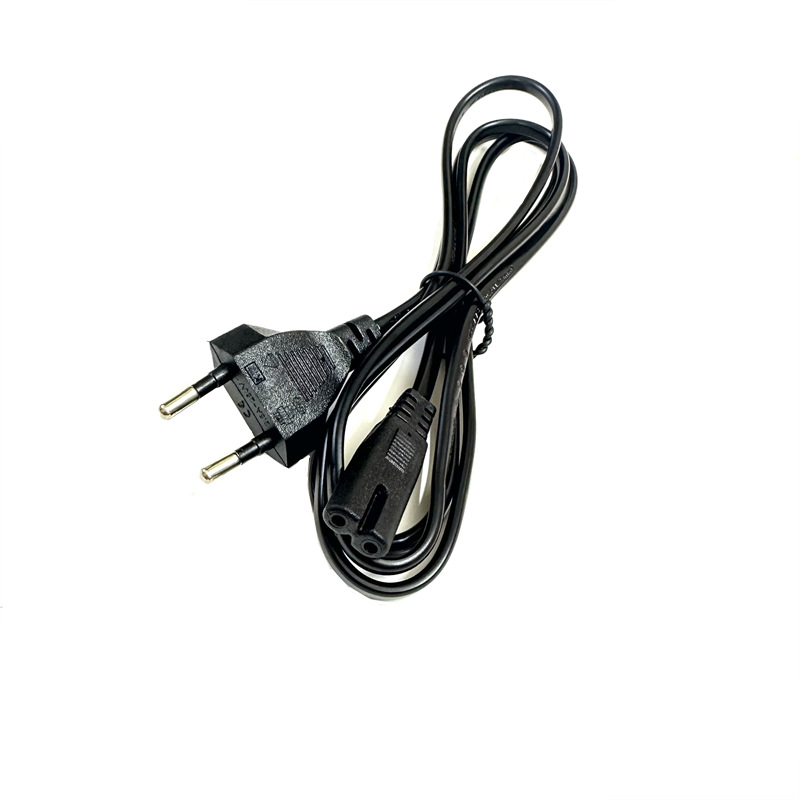 Euro 8 cable de alimentación 2 núcleo 2 redondo adaptador de dos orificios lámpara de escritorio cable de alimentación de sonido Euro 8 final