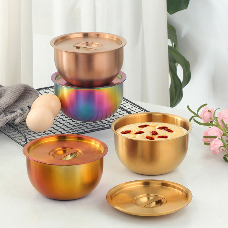 304 Stainless Steel Steamed Egg Bowl Household Steamed Egg Custard Basin with Lid Baby Food Bowl Water-Proof Soup Cup Manufacturer Wholesale