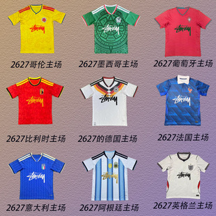 世界杯足球服墨西哥意大利德國日本葡萄牙比利時球迷簽名版批發
