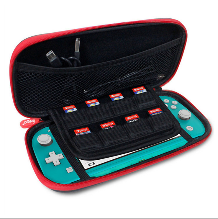 Switch Lite 9合1套装收纳包+卡盒+清洁包+钢化膜+摇杆帽+充电线