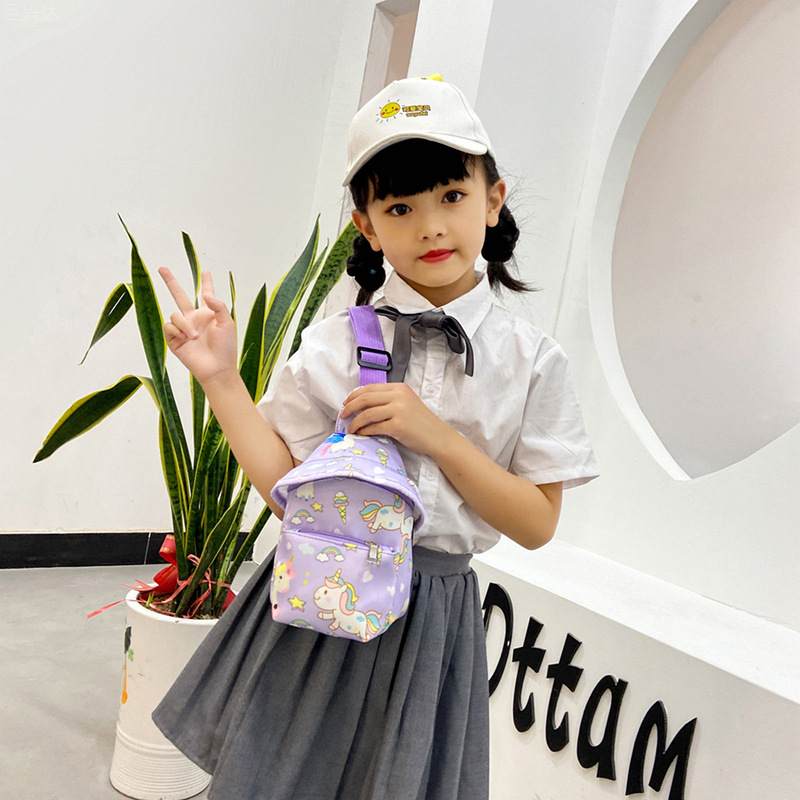 Comercio exterior nuevo bolso de los niños de impresión de dibujos animados bolsa de pecho para niños lindo pequeño dinosaurio bolsa de mensajero moda bebé accesorios bolsa