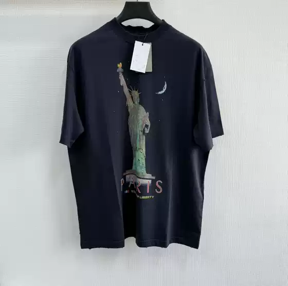 High-Quality 24SS Paris Liberty Statue Long-Sleeve T-Shirt, Relaxed Fit, Unisex Real Phone Photo